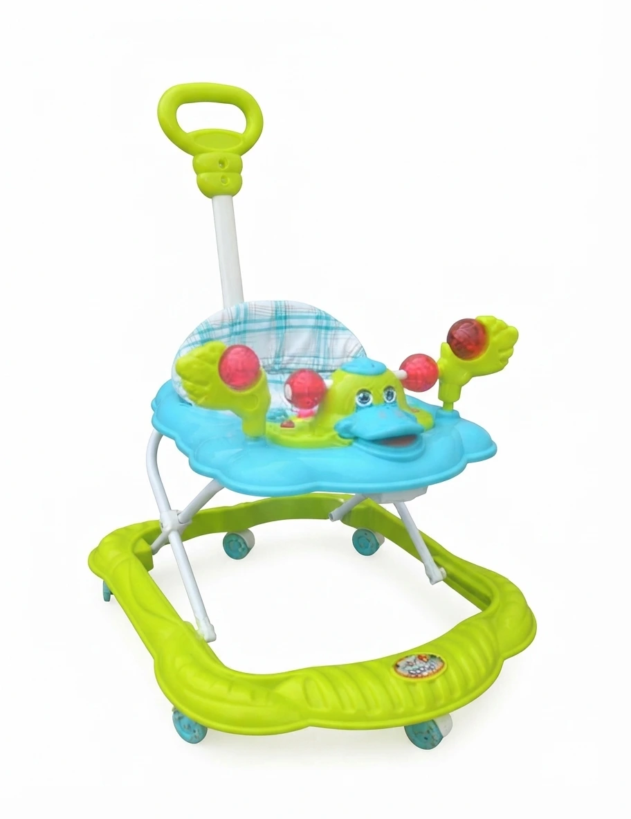 Baby Duck Musical Walker with Parent Handle- Green