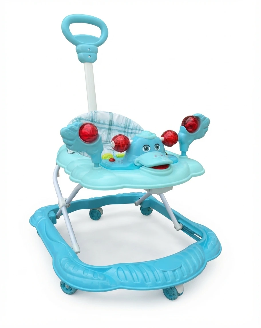 Baby Duck Musical Walker with Parent Handle-Blue